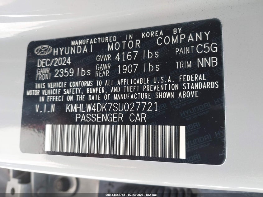 2025 Hyundai Elantra n VIN KMHLW4DK7SU027721 IAAI salvage auction — SUSPENSION, Salvage (California), sold $10,550 on 2026-07-08 (photo 9)