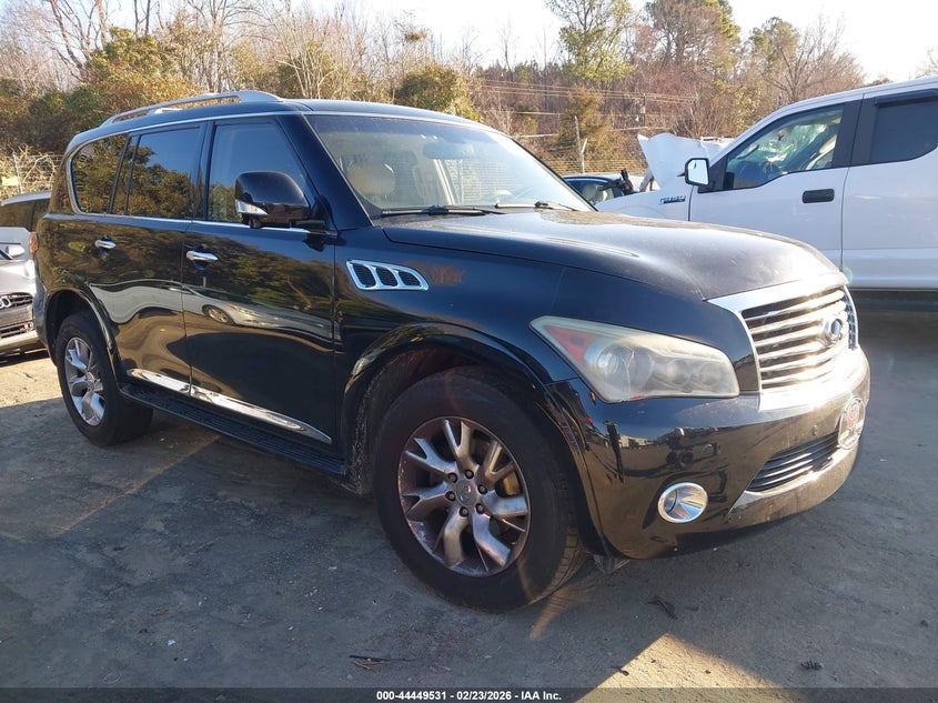 2013 Infiniti Qx56 VIN JN8AZ2NDXD9750111 IAAI salvage auction — LEFT FRONT, Salvage Title, sold $1,600 on 2026-07-11 (photo 1)