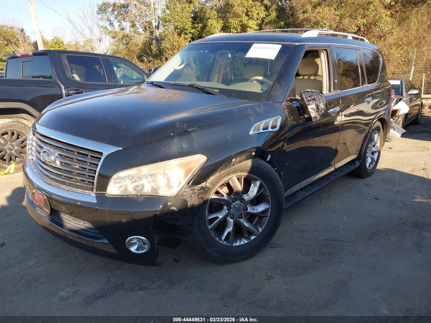 2013 Infiniti Qx56 VIN JN8AZ2NDXD9750111 IAAI salvage auction — LEFT FRONT, Salvage Title, sold $1,600 on 2026-07-11 (photo 2)