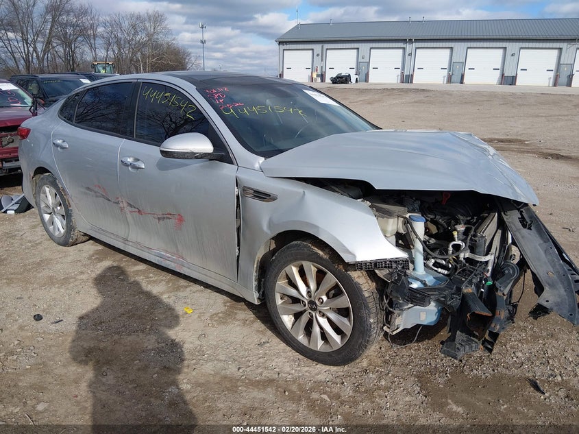2016 Kia Optima VIN 5XXGU4L34GG063904 IAAI salvage auction — FRONT & REAR, Bill Of Sale (Indiana), sold $600 on 2026-07-08 (photo 1)