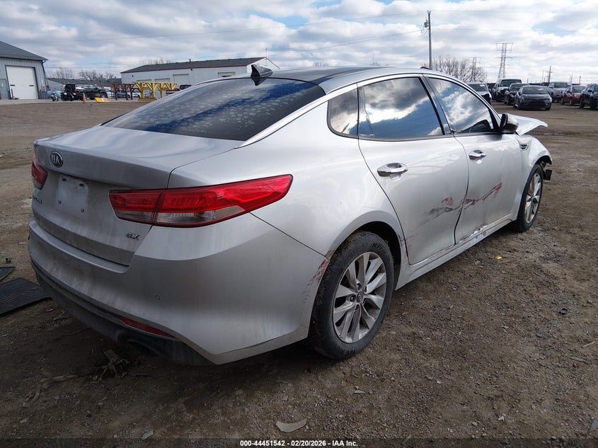 2016 Kia Optima VIN 5XXGU4L34GG063904 IAAI salvage auction — FRONT & REAR, Bill Of Sale (Indiana), sold $600 on 2026-07-08 (photo 4)