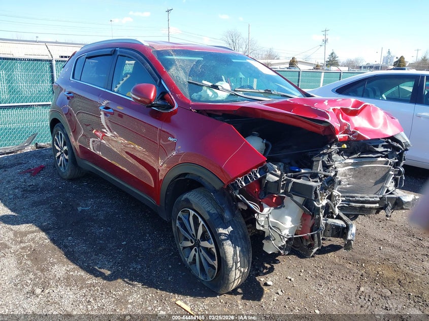 2019 Kia Sportage VIN KNDPNCAC3K7582826 IAAI salvage auction — FRONT END, Salvage Title, sold $625 on 2026-08-02 (photo 1)
