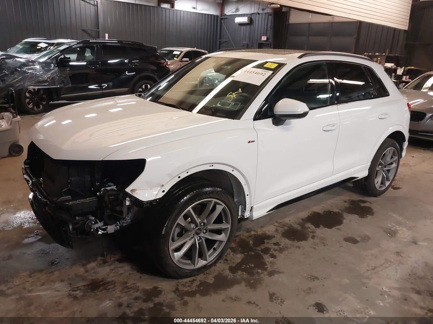 2025 Audi Q3 VIN WA1DECF32S1027407 IAAI salvage auction — FRONT END, Wait Title, sold $13,775 on 2026-08-25 (photo 2)