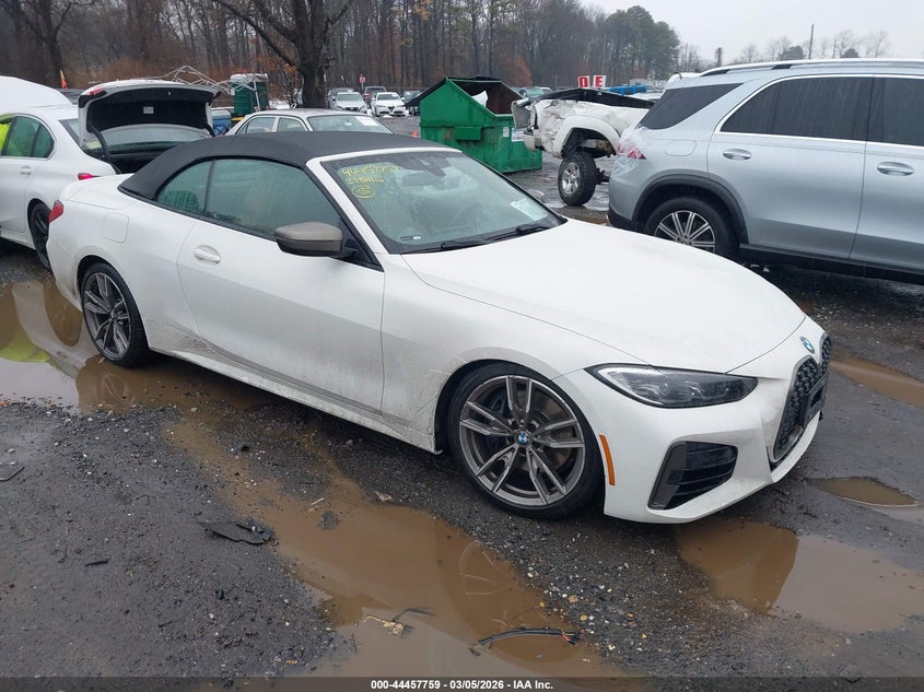 2021 BMW 4er VIN WBA53AT00MCF84158 IAAI salvage auction — FRONT END, Salvage Title, sold $18,375 on 2026-08-18 (photo 1)