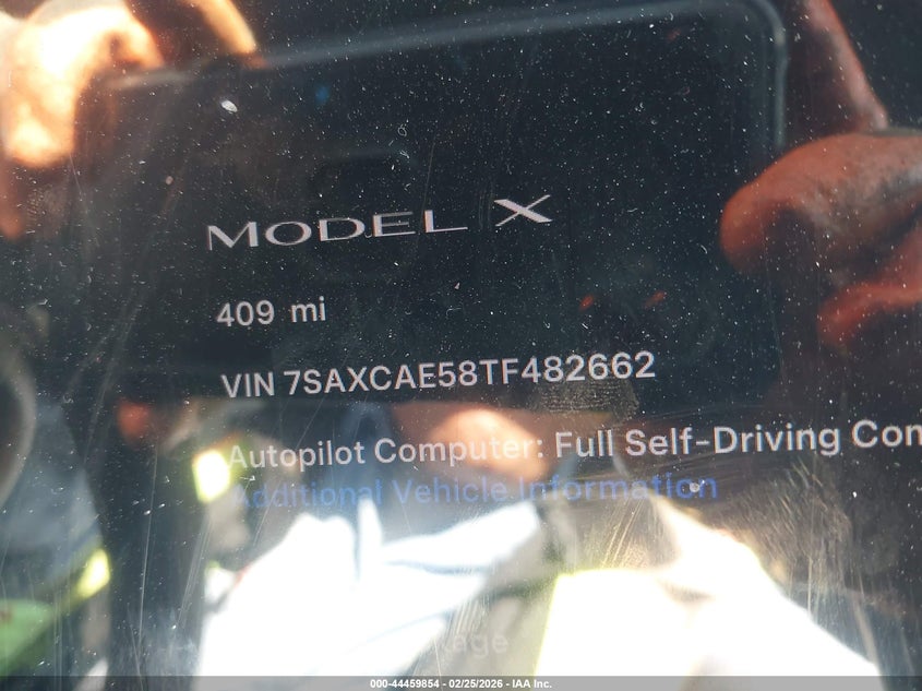 2026 Tesla Model x VIN 7SAXCAE58TF482662 IAAI salvage auction — FRONT END, Salvage Title, sold $22,100 on 2026-07-14 (photo 7)