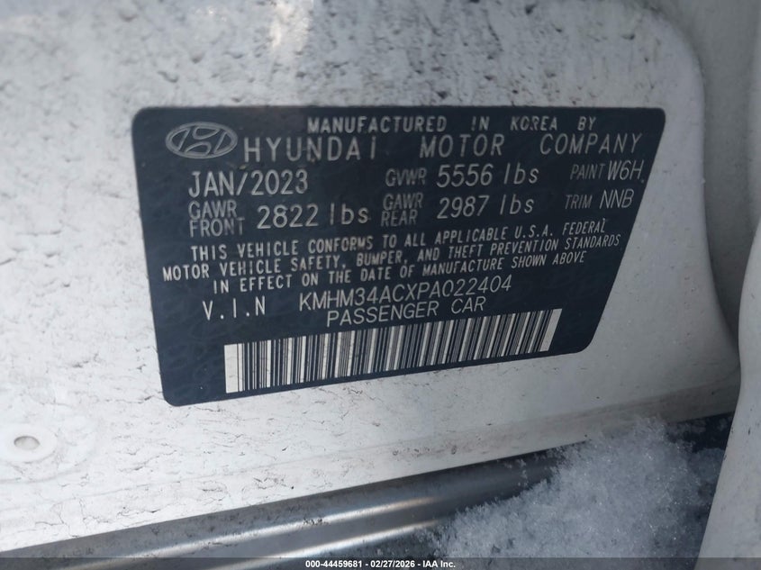 2023 Hyundai Ioniq 6 VIN KMHM34ACXPA022404 IAAI salvage auction — FRONT END, Salvage (New Jersey), sold $3,650 on 2026-07-30 (photo 9)