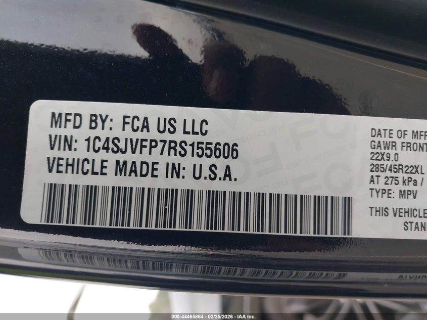 2024 Jeep Grand wagoneer VIN 1C4SJVFP7RS155606 IAAI salvage auction — Unknown, Salvage (North Carolina), sold $17,300 on 2026-05-18 (photo 9)