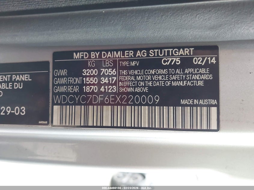 2014 Mercedes-benz G-klasse amg 6x6 VIN WDCYC7DF6EX220009 IAAI salvage auction — FRONT END, Salvage (California), sold $25,800 on 2026-07-16 (photo 9)