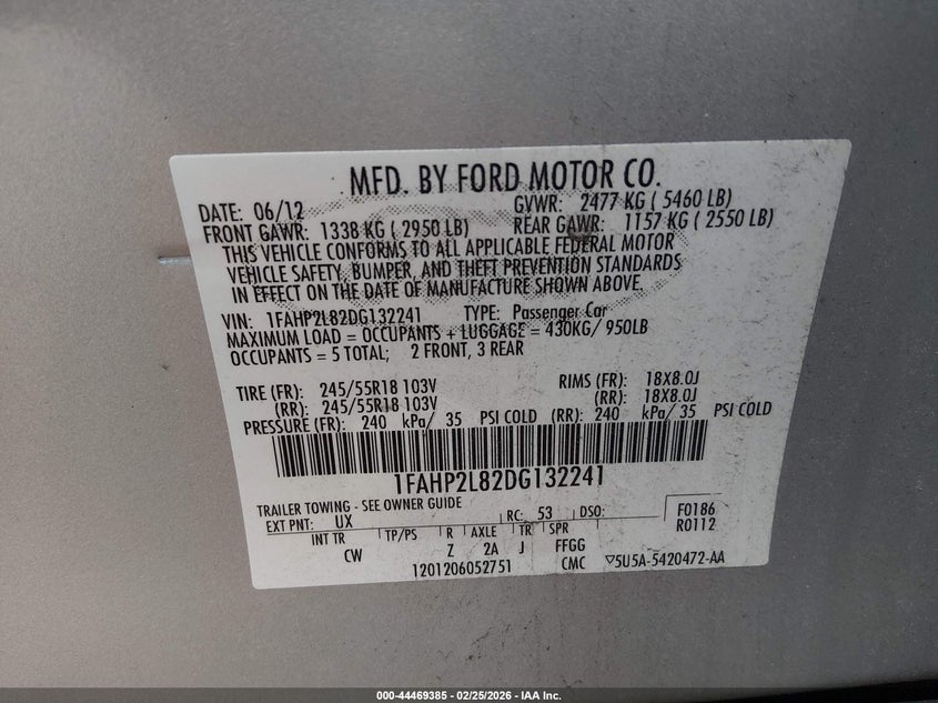 2013 Ford Police VIN 1FAHP2L82DG132241 IAAI salvage auction — RIGHT SIDE, Salvage (Nebraska), sold $625 on 2026-07-09 (photo 9)