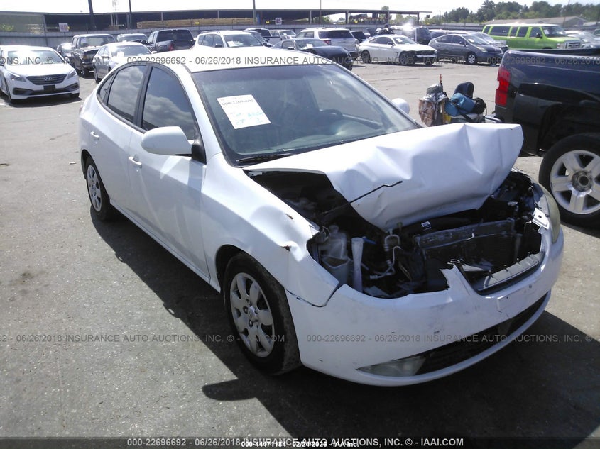 2007 Hyundai Elantra VIN KMHDU46D57U235693 IAAI salvage auction — FRONT END, Salvage (Texas), sold $25 on 2026-07-22 (photo 1)