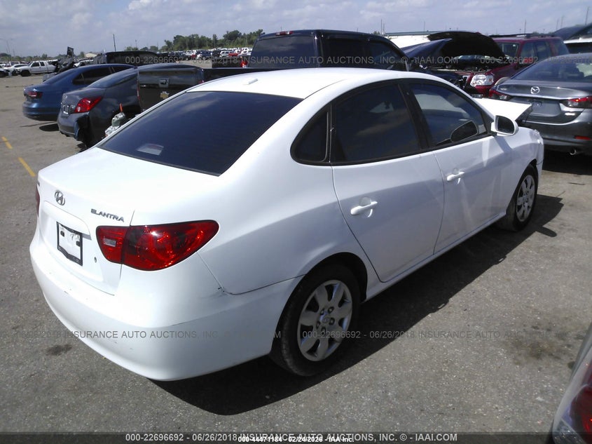 2007 Hyundai Elantra VIN KMHDU46D57U235693 IAAI salvage auction — FRONT END, Salvage (Texas), sold $25 on 2026-07-22 (photo 4)