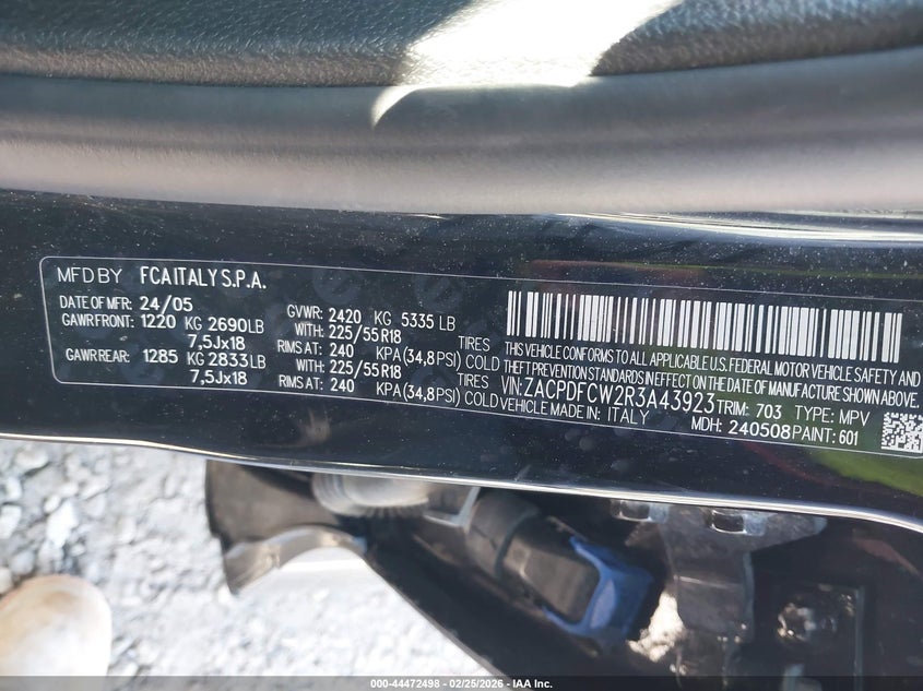 2024 Dodge Hornet VIN ZACPDFCW2R3A43923 IAAI salvage auction — FRONT END, Salvage Title, sold $3,500 on 2026-08-19 (photo 9)