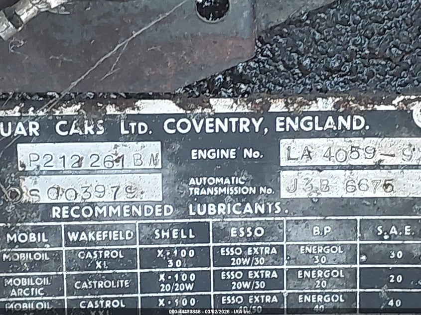 1961 Jaguar Mark ii VIN 00000000P212261BW IAAI salvage auction — LEFT SIDE, Clear (Indiana), sold $1,850 on 2026-07-10 (photo 9)
