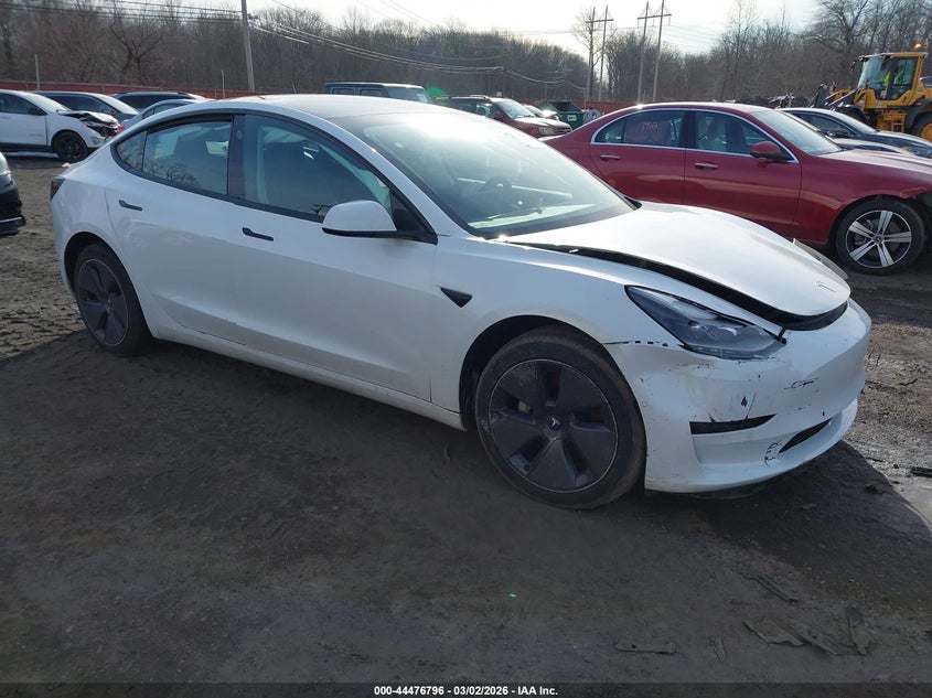 2021 Tesla Model 3 VIN 5YJ3E1EB4MF048400 IAAI salvage auction — FRONT END, Salvage Title, sold $6,300 on 2026-07-17 (photo 1)