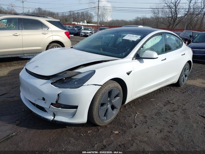 2021 Tesla Model 3 VIN 5YJ3E1EB4MF048400 IAAI salvage auction — FRONT END, Salvage Title, sold $6,300 on 2026-07-17 (photo 2)