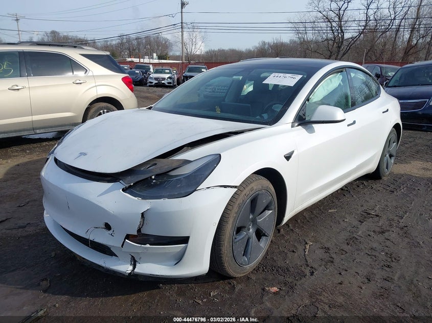 2021 Tesla Model 3 VIN 5YJ3E1EB4MF048400 IAAI salvage auction — FRONT END, Salvage Title, sold $6,300 on 2026-07-17 (photo 6)