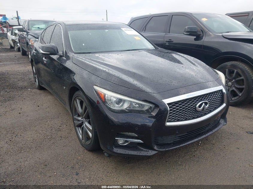 2015 Infiniti Q50 VIN JN1BV7AR2FM421660 IAAI salvage auction — SIDE, Salvage Title, sold $2,600 on 2026-07-16 (photo 1)