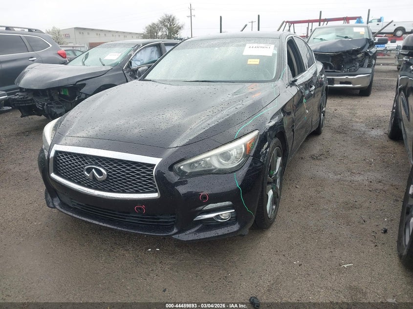 2015 Infiniti Q50 VIN JN1BV7AR2FM421660 IAAI salvage auction — SIDE, Salvage Title, sold $2,600 on 2026-07-16 (photo 2)