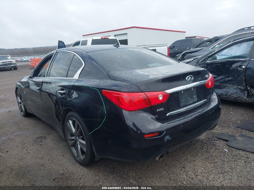 2015 Infiniti Q50 VIN JN1BV7AR2FM421660 IAAI salvage auction — SIDE, Salvage Title, sold $2,600 on 2026-07-16 (photo 3)