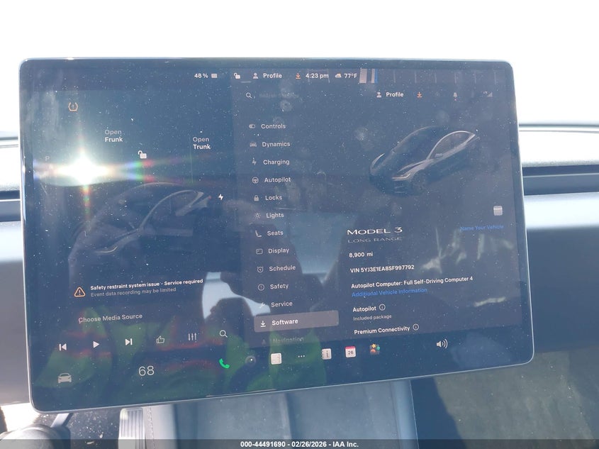 2025 Tesla Model 3 VIN 5YJ3E1EA8SF997792 IAAI salvage auction — RIGHT SIDE, Salvage Title, sold $9,100 on 2026-07-23 (photo 7)