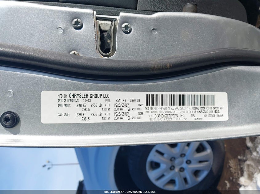 2014 Dodge Journey VIN 3C4PDDAG0ET176174 IAAI salvage auction — RIGHT FRONT, Salvage Title, sold $300 on 2026-07-24 (photo 9)
