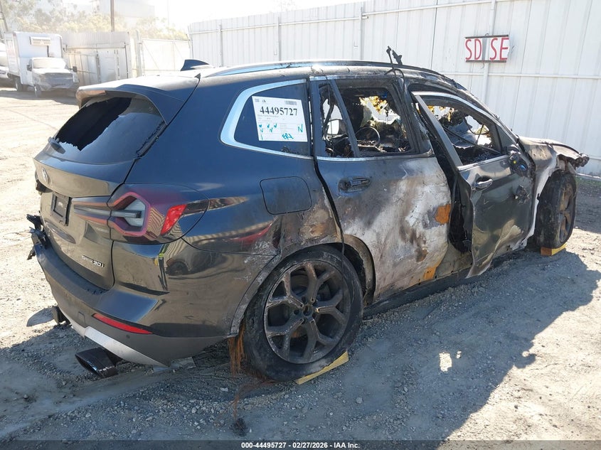 2023 BMW X3 VIN 5UX43DP08P9S92006 IAAI salvage auction — BURN, Non-Repairable (California), sold $275 on 2026-07-23 (photo 4)