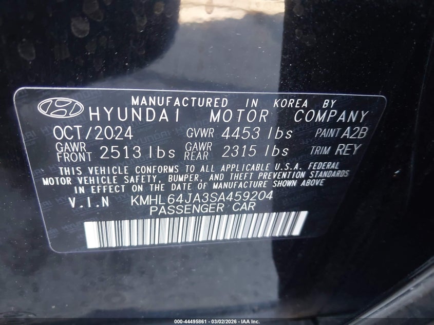 2025 Hyundai Sonata VIN KMHL64JA3SA459204 IAAI salvage auction — FRONT END, Other, sold $2,900 on 2026-07-22 (photo 9)