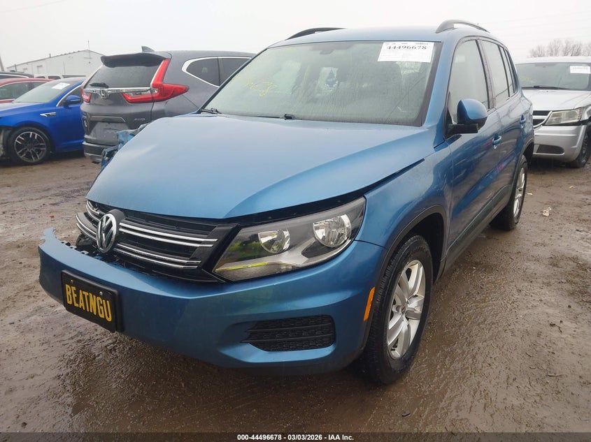 2017 Volkswagen Tiguan VIN WVGBV7AX0HK025829 IAAI salvage auction — FRONT END, Salvage Title, sold $925 on 2026-07-22 (photo 2)