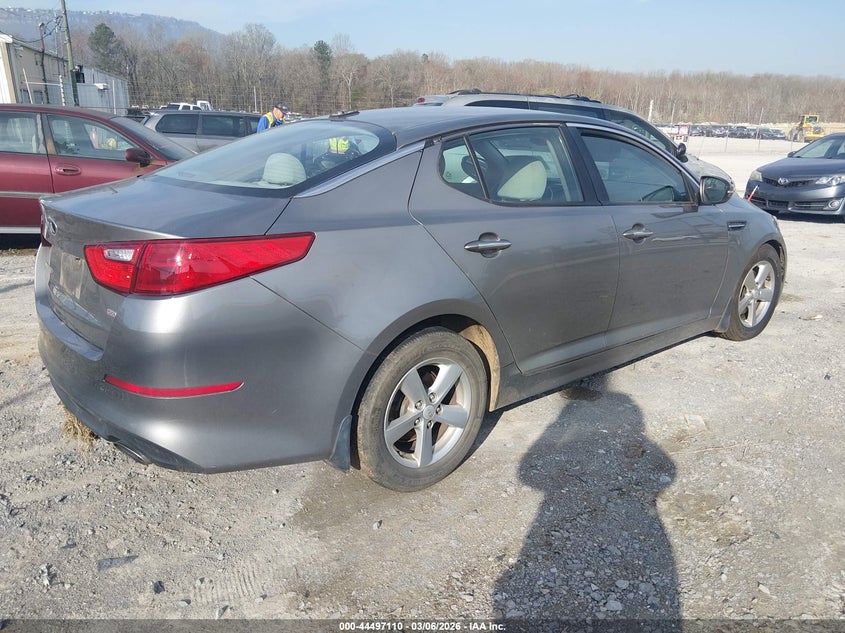 2015 Kia Optima VIN 5XXGM4A75FG364329 IAAI salvage auction — LEFT SIDE, Salvage (Tennessee), sold $25 on 2026-07-29 (photo 4)