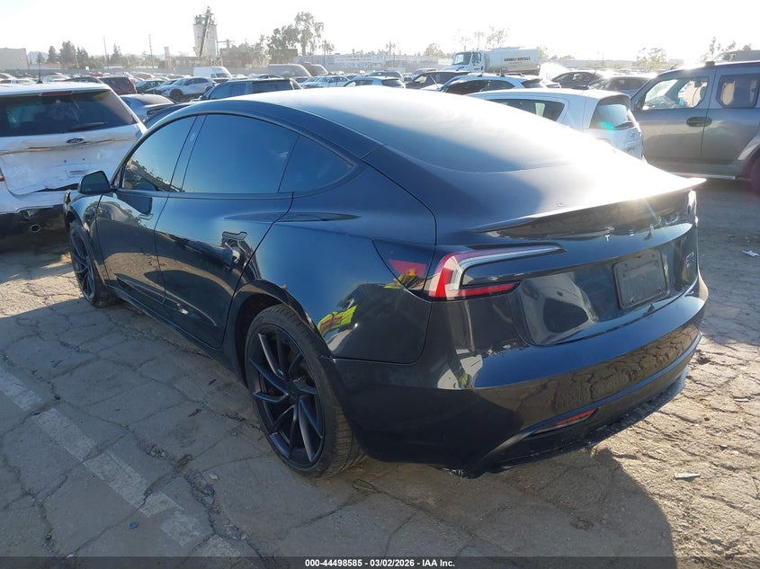 2024 Tesla Model 3 VIN 5YJ3E1ET9RF870285 IAAI salvage auction — RIGHT FRONT, Salvage (California), sold $13,000 on 2026-07-30 (photo 3)