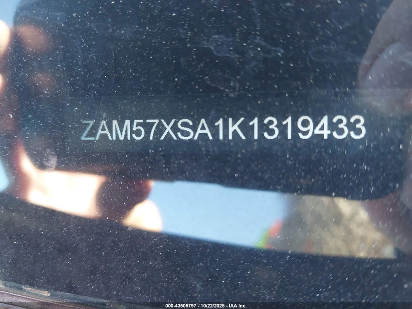 2019 Maserati Ghibli VIN ZAM57XSA1K1319433 IAAI salvage auction — FRONT END, Salvage (Oklahoma), sold $5,700 on 2026-07-28 (photo 9)