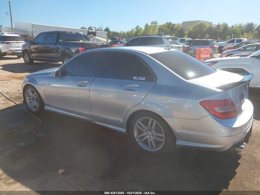 2012 Mercedes-benz C class VIN WDDGF4HB1CR223129 IAAI salvage auction — RIGHT FRONT, Clear (Oklahoma), sold $475 on 2026-08-12 (photo 3)