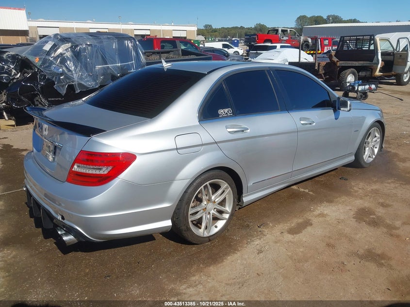 2012 Mercedes-benz C class VIN WDDGF4HB1CR223129 IAAI salvage auction — RIGHT FRONT, Clear (Oklahoma), sold $475 on 2026-08-12 (photo 4)