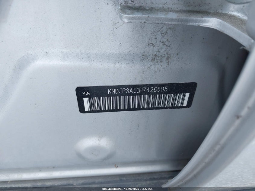 2017 Kia Soul VIN KNDJP3A51H7426505 IAAI salvage auction — FRONT END, Salvage (Indiana), sold $1,750 on 2026-07-09 (photo 9)