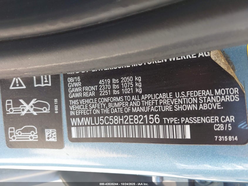 2017 Mini Cooper clubman VIN WMWLU5C58H2E82156 IAAI salvage auction — FRONT END, Other, sold $1,350 on 2026-10-01 (photo 9)