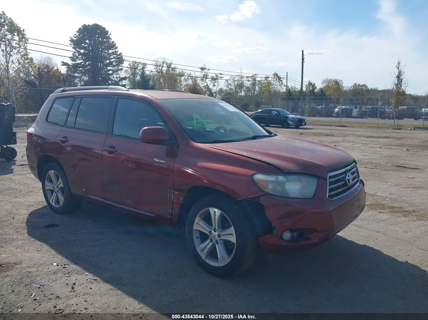 2010 Toyota Highlander VIN 5TDEK3EH3AS003294 IAAI salvage auction — LEFT FRONT, Clear (Virginia), sold $2,250 on 2026-07-21 (photo 1)