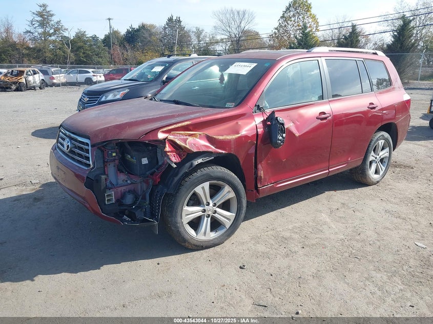 2010 Toyota Highlander VIN 5TDEK3EH3AS003294 IAAI salvage auction — LEFT FRONT, Clear (Virginia), sold $2,250 on 2026-07-21 (photo 2)