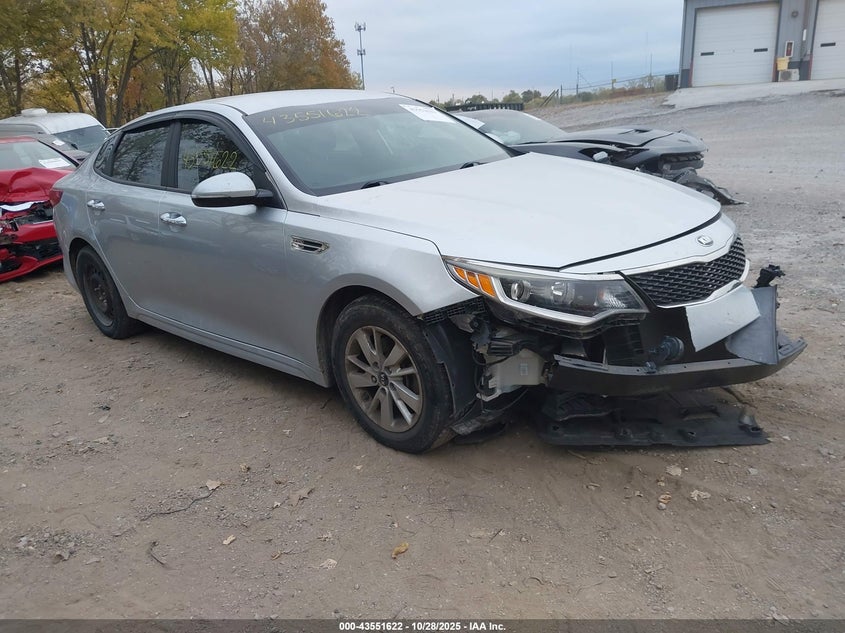2018 Kia Optima VIN 5XXGT4L32JG225541 IAAI salvage auction — FRONT END, Salvage (Indiana), sold $1,650 on 2026-07-22 (photo 1)