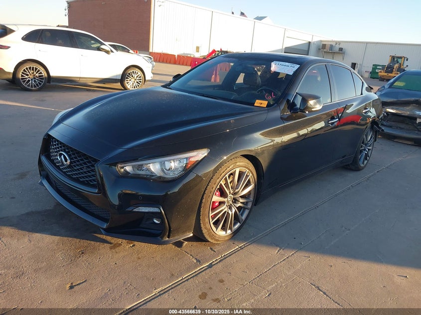 2021 Infiniti Q50 VIN JN1FV7DP8MM850388 IAAI salvage auction — REAR END, Salvage (Texas), sold $7,100 on 2026-08-26 (photo 2)