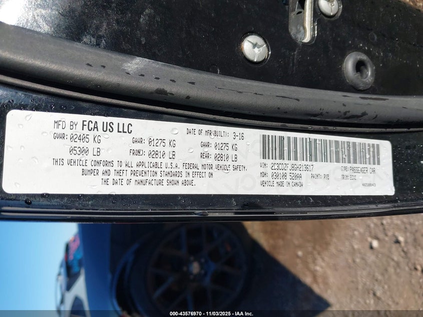 2016 Dodge Challenger VIN 2C3CDZFJ8GH213617 IAAI salvage auction — FRONT END, Clear (Oklahoma), sold $7,550 on 2026-07-28 (photo 9)