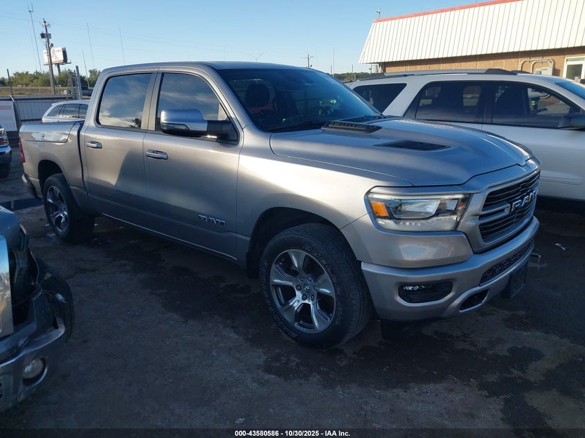 2024 Ram 1500 VIN 1C6SRFJT9RN148844 IAAI salvage auction — REAR END, Clear (Oklahoma), sold $21,100 on 2026-07-29 (photo 1)