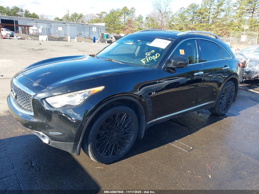 2017 Infiniti Qx70 VIN JN8CS1MWXHM416044 IAAI salvage auction — WATER/FLOOD, Salvage (Pennsylvania), sold $550 on 2026-07-14 (photo 2)