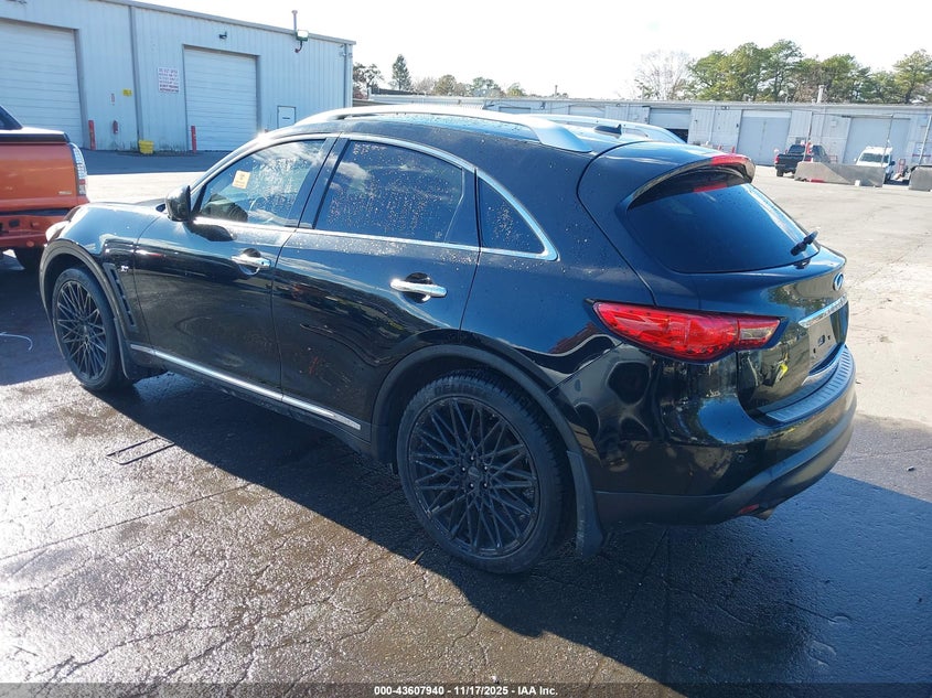 2017 Infiniti Qx70 VIN JN8CS1MWXHM416044 IAAI salvage auction — WATER/FLOOD, Salvage (Pennsylvania), sold $550 on 2026-07-14 (photo 3)