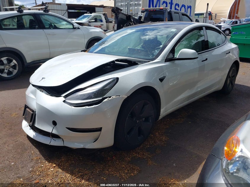 2023 Tesla Model 3 VIN 5YJ3E1EB7PF391691 IAAI salvage auction — FRONT END, Clear (Hawaii), sold $25 on 2026-07-12 (photo 2)