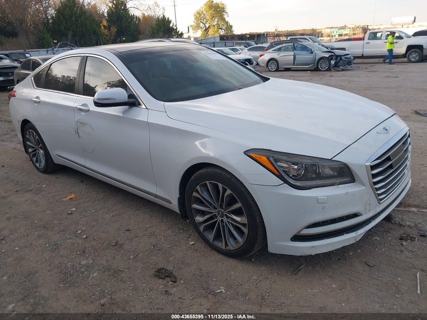 2015 Hyundai Genesis VIN KMHGN4JE7FU085238 IAAI salvage auction — FRONT END, Clear (Oklahoma), sold $1,050 on 2026-07-29 (photo 1)