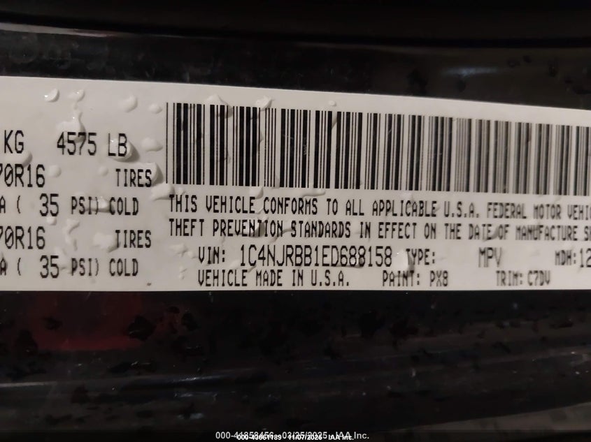 2014 Jeep Patriot VIN 1C4NJRBB1ED688158 IAAI salvage auction — LEFT SIDE, Certificate Of Title (Nebraska), sold $575 on 2026-07-09 (photo 9)