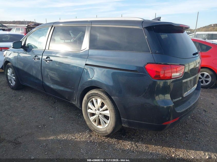 2016 Kia SEDONA VIN KNDMB5C17G6102884 IAAI salvage auction — FRONT END, Clear (Oklahoma), sold $25 on 2026-07-28 (photo 3)