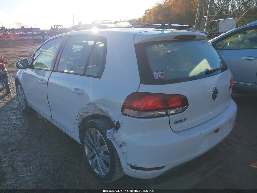 2014 Volkswagen Golf VIN WVWDM7AJ0EW006861 IAAI salvage auction — SIDE, Clear (Indiana), sold $1,750 on 2026-07-17 (photo 3)