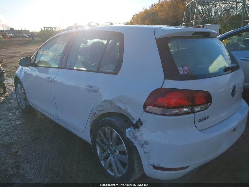 2014 Volkswagen Golf VIN WVWDM7AJ0EW006861 IAAI salvage auction — SIDE, Clear (Indiana), sold $1,750 on 2026-07-17 (photo 6)