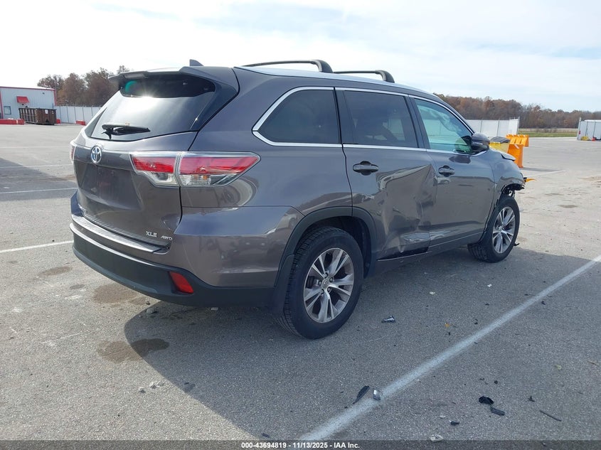 2015 Toyota Highlander VIN 5TDJKRFH6FS191946 IAAI salvage auction — FRONT END, Other, sold $3,800 on 2026-07-23 (photo 4)